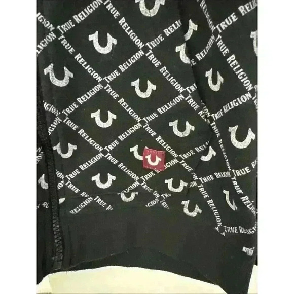 True Religion Youth Size Small Full Zip Up Horseshoe Logo Hoodie Sweatshirt - Picture 2 of 6
